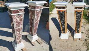 Due coppie di bellissime colonne in marmo - H 125 cm - Venezia